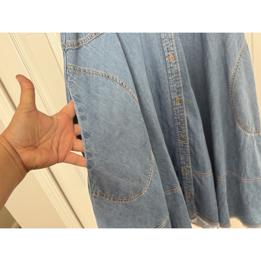 Anthropologie Pilcro Denim Halter Swing Midi Dress - Size L" - Picture 8 of 14
